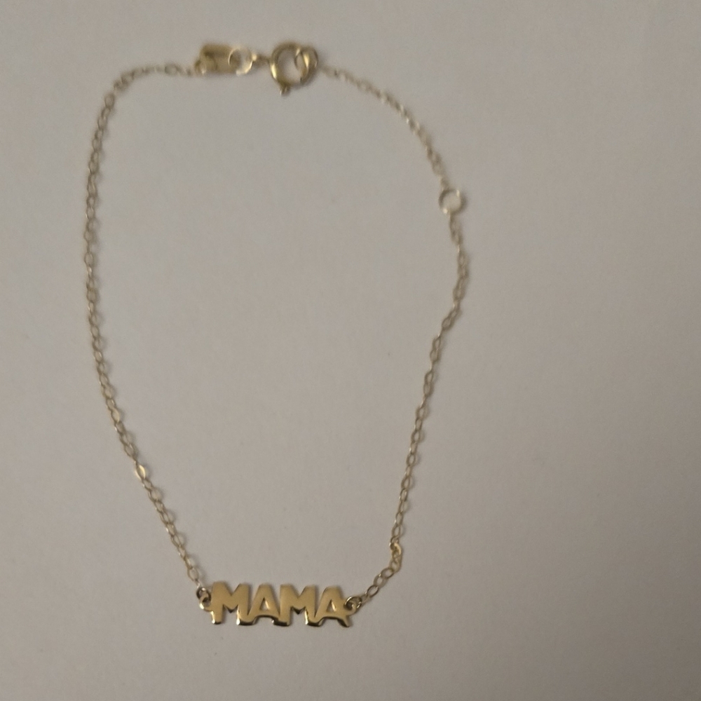 14k Solod Gold 'MAMA' Bracelet